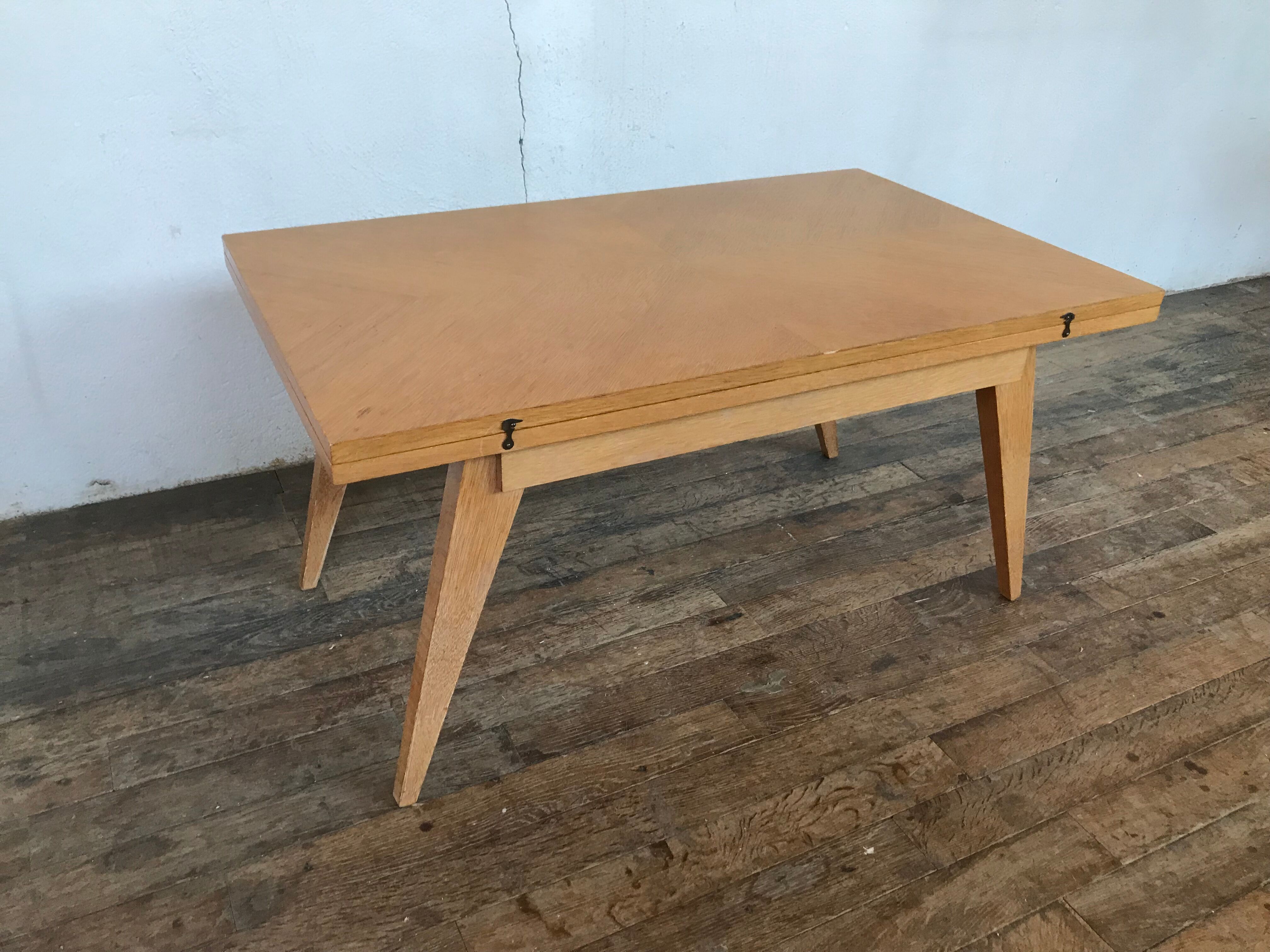 Modular coffee table up and down vintage feet compass