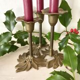 Floral Brass Candle Holder