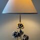Vintage Franco Italy lamp with silver and gold metal flowers