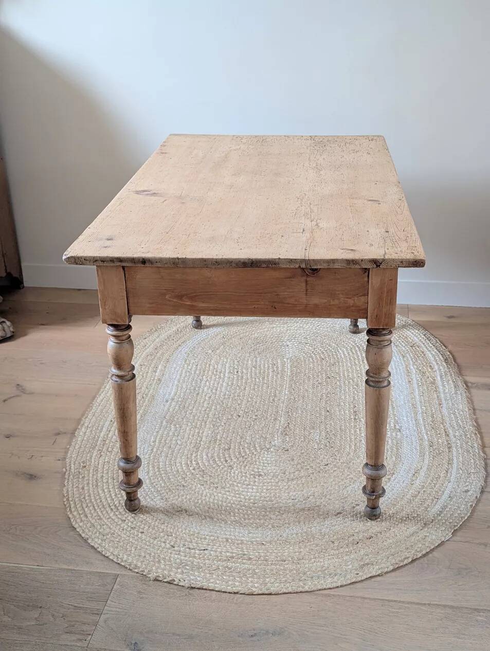 Renovated solid wood farmhouse table