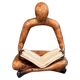 Carving Wooden Sculptures Book End, Decorative Figurine of Book Holder