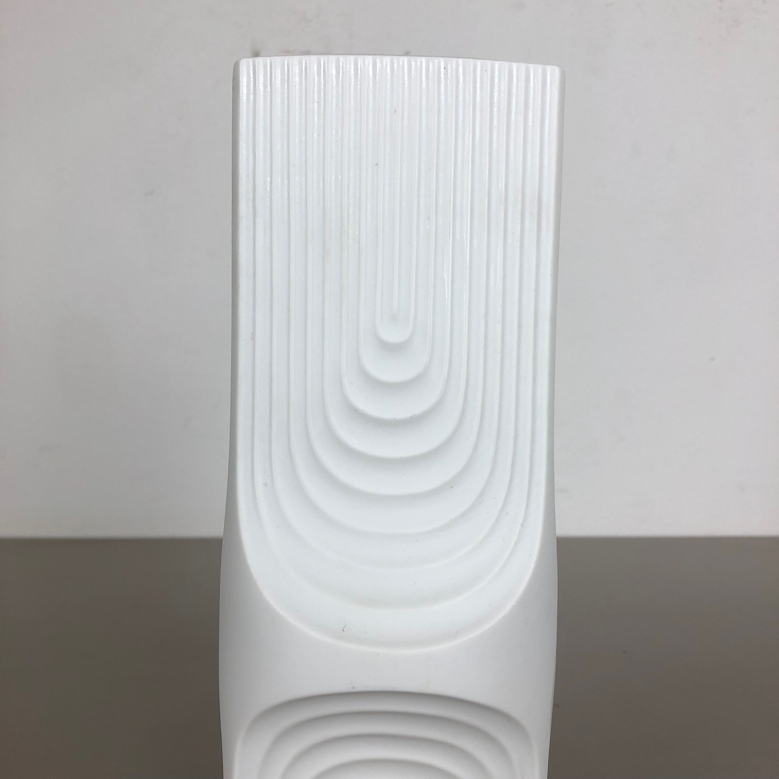 OP Art biscuit porcelain german vase made by AK Kaiser, Germany, 1970s