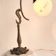 French Art Nouveau bronze and marble lamp