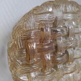 Wall-ceiling light in amber woven glass