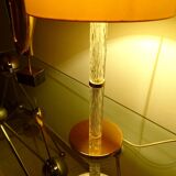 Large Vintage Glass Brass Lamp