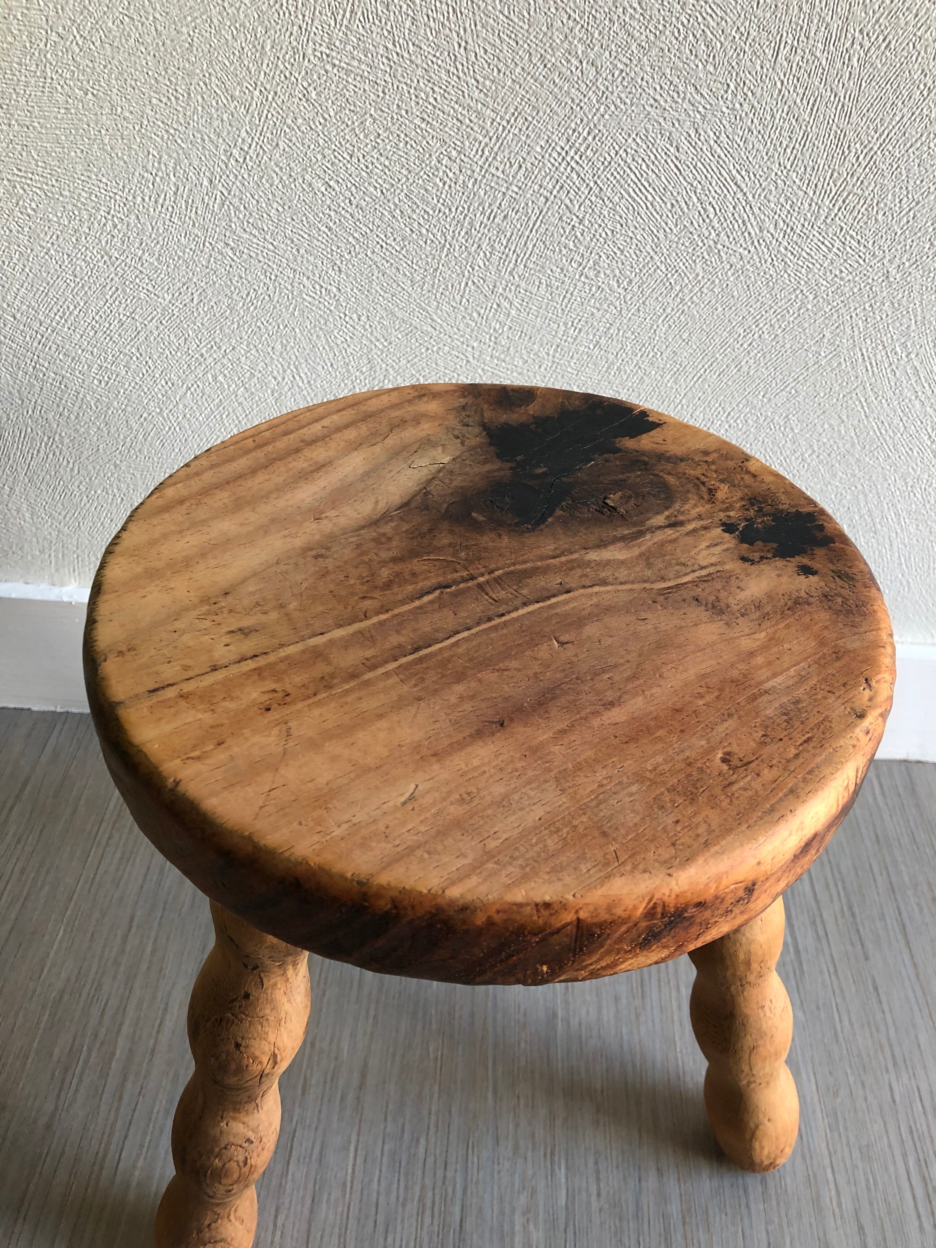 Wood tripod stool
