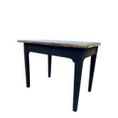Table de ferme rénovée noire et bois brut