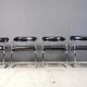 Vintage chrome and leatherette cantilever dining chairs by Giotto Stoppino,