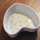 Old white porcelain heart mold (faisselle or Neufchatel)