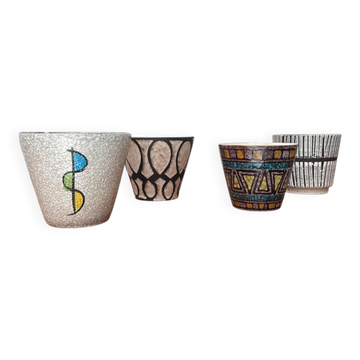 Mid-Century German Ceramic Planters, 1960s, Set of 4