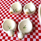 Dish and egg cups with chick designs