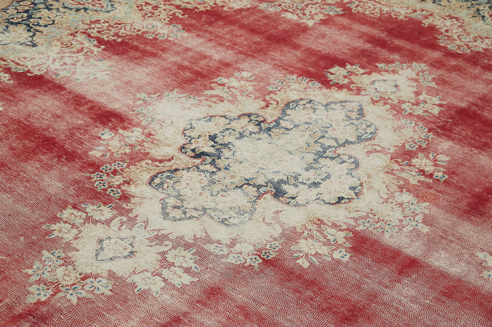 Hand-knotted persian antique 1970s 298 cm x 385 cm beige wool carpet