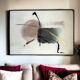 Painting on glass watercolor and gold abstraction important framing