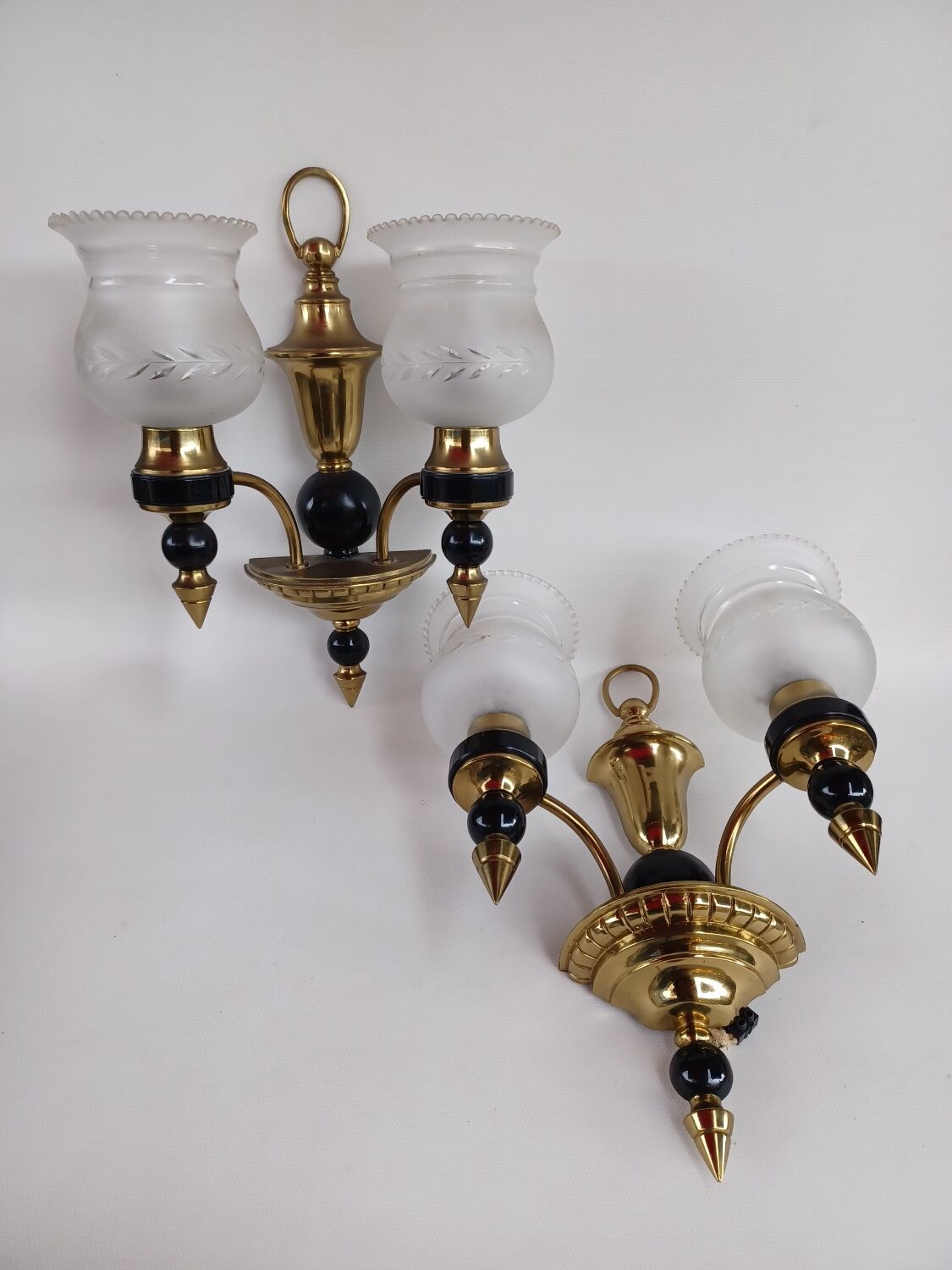 Pair of neoclassical style bronze sconces, 20th century