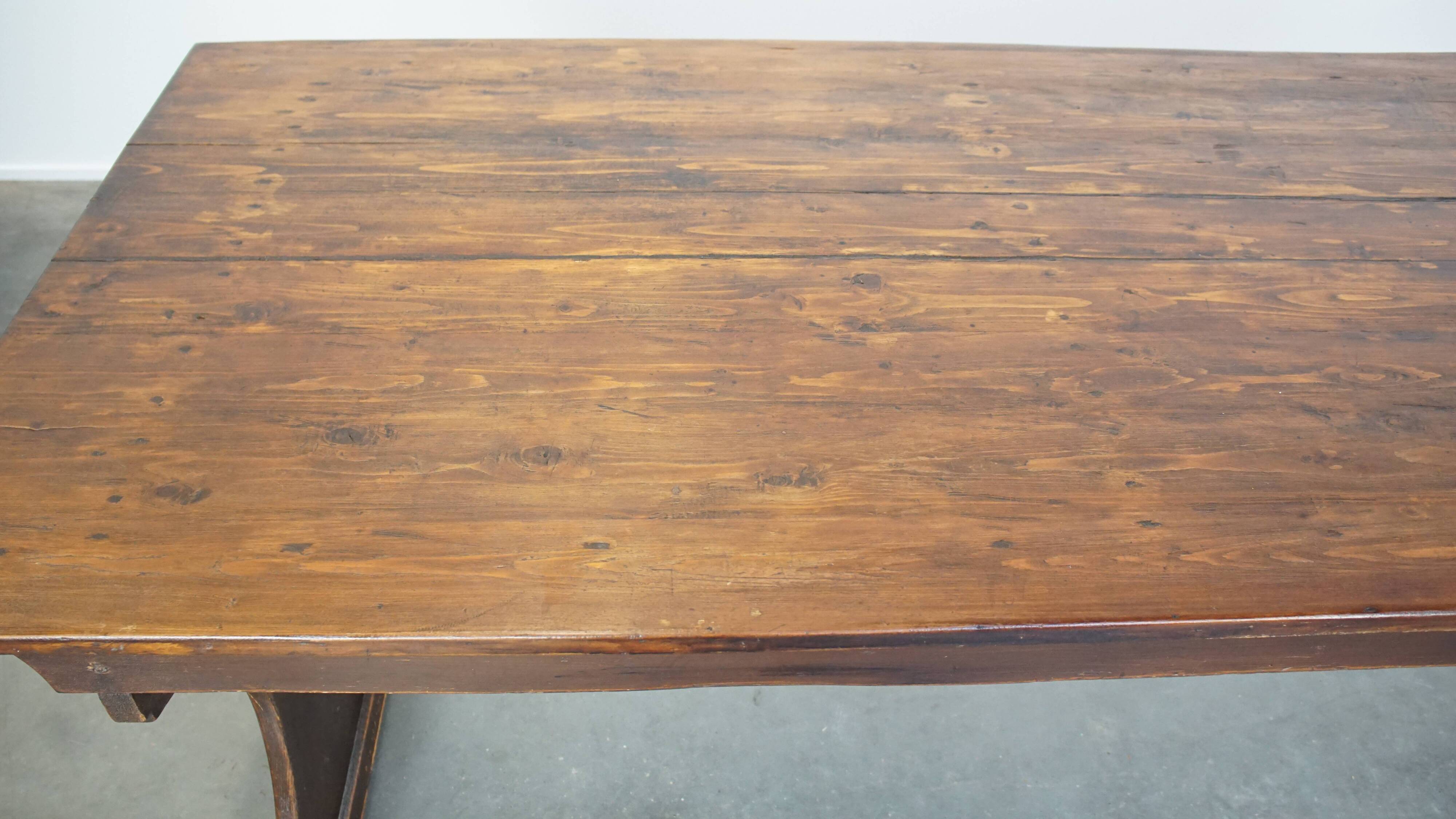 19th-century English pine monastery table.