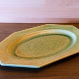 Plat en faience de Charolles vert émeraude