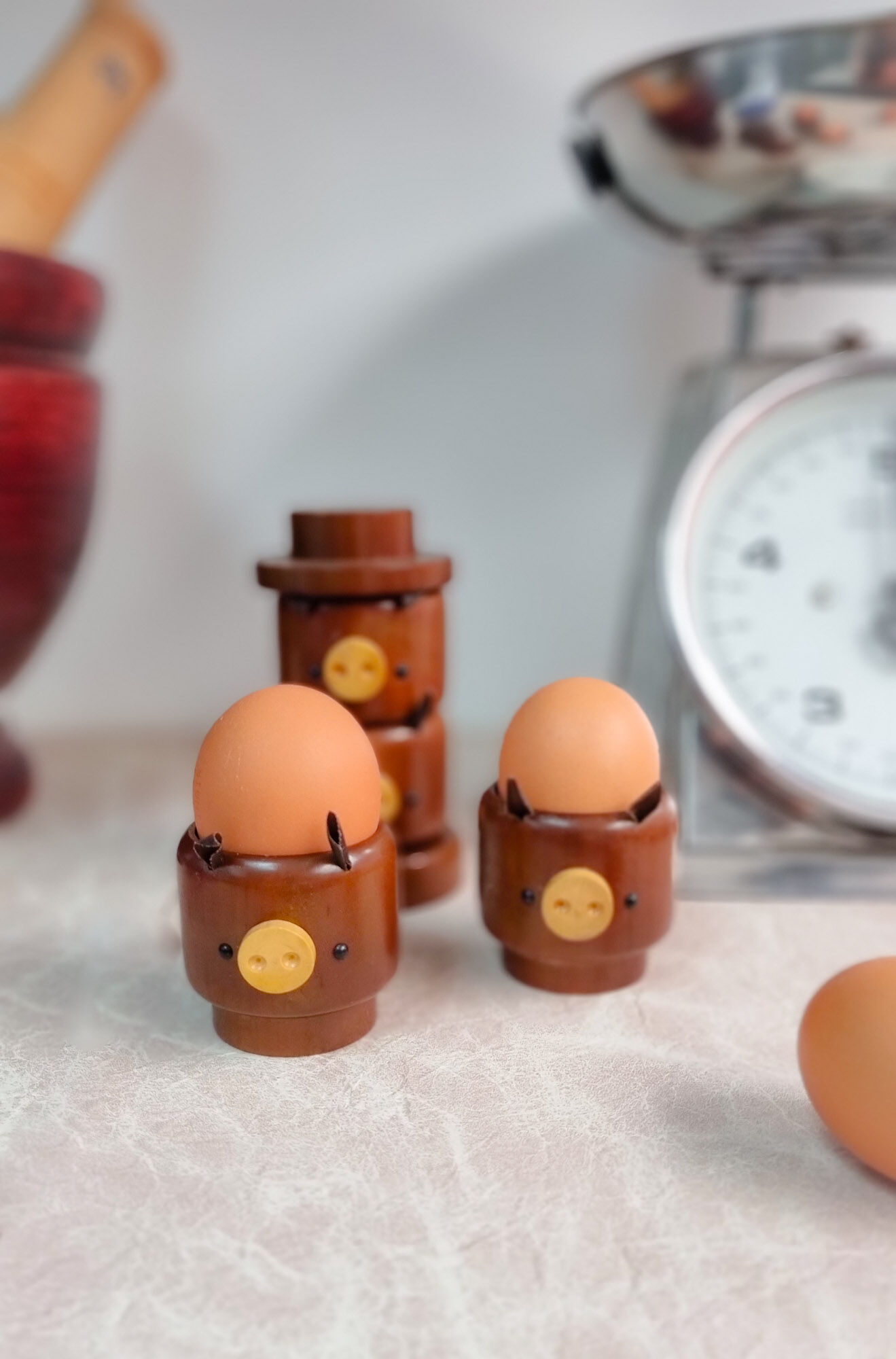 Wooden eggcups