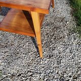 Coffee table of the 50s feet compass double wooden tops