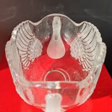 Ancienne coupe à fruits en cristal au plomb dépoli