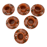 6 João Vale Terracotta Coffee Cups and Plates