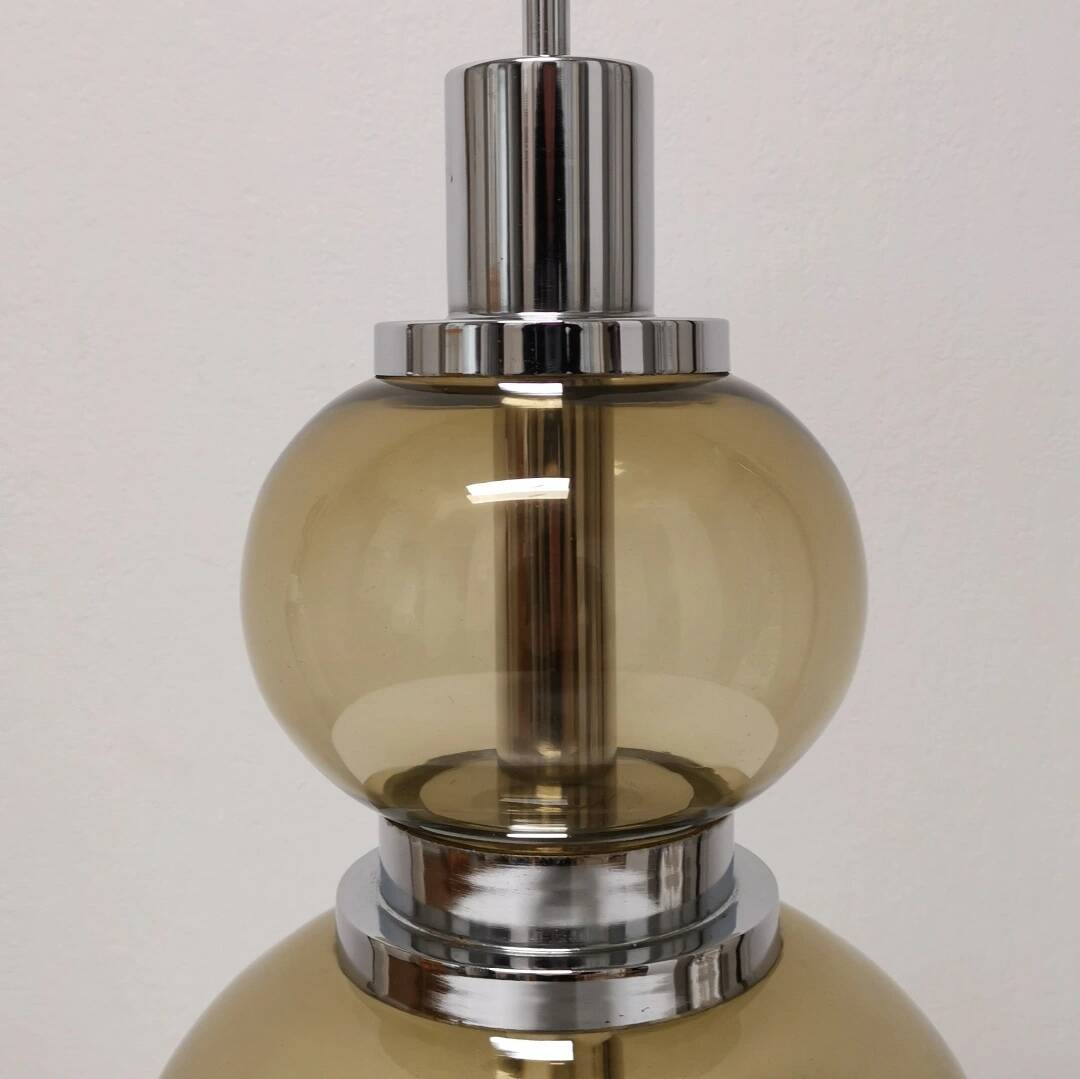Smoked glass and chrome lamp, 1970