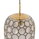 Iron and clear glass pendants by Limburg, Germany, 1960s.