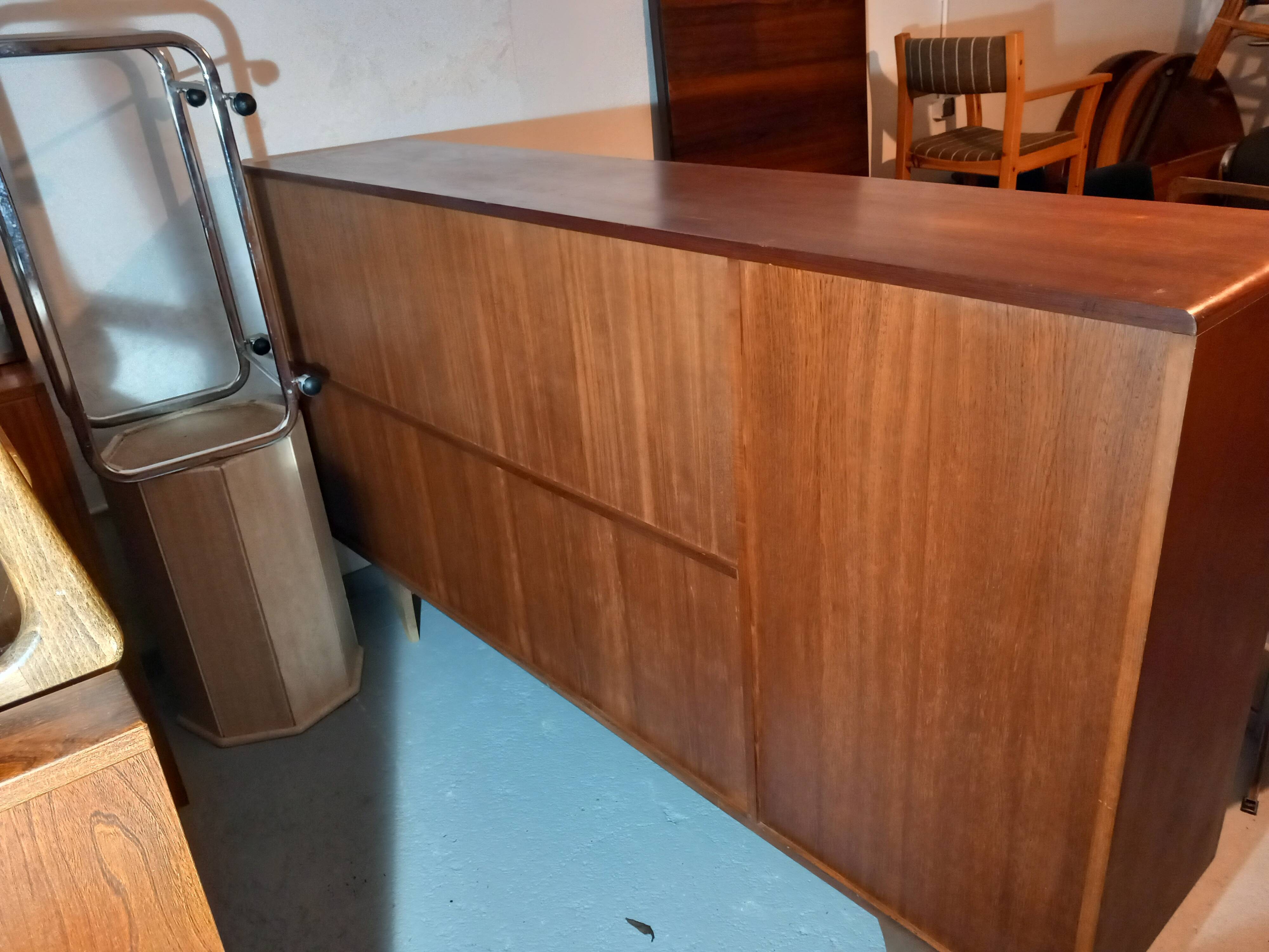 Vintage Scandinavian high sideboard in teak from the 50s and 60s