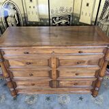 Empire 1900 walnut style baluster chest of drawers