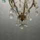 Vintage Crystal Beaded Pendant Light with Murano Glass Drops, Italy