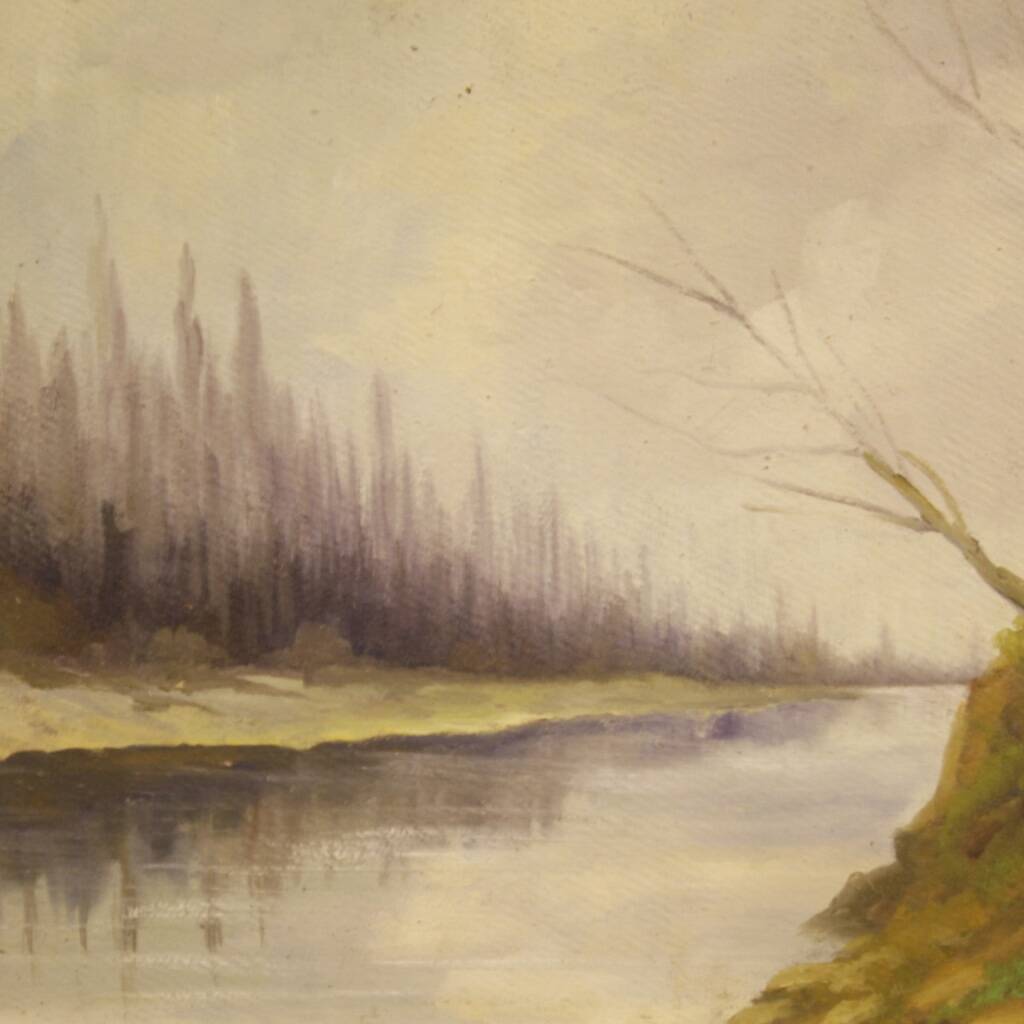 Signed Italian Landscape Painting From 20th Century