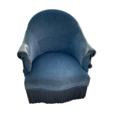 Blue velvet toad chair