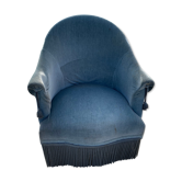 Blue velvet toad chair