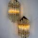 Pair of Venini wall lights, Murano cut glass, circa 1970s, Italy