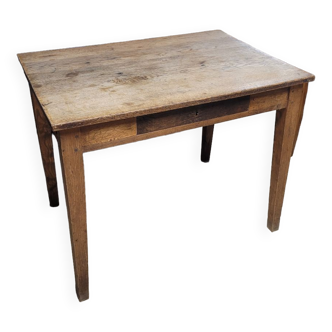 Old rustic bistro table in old solid oak -1m