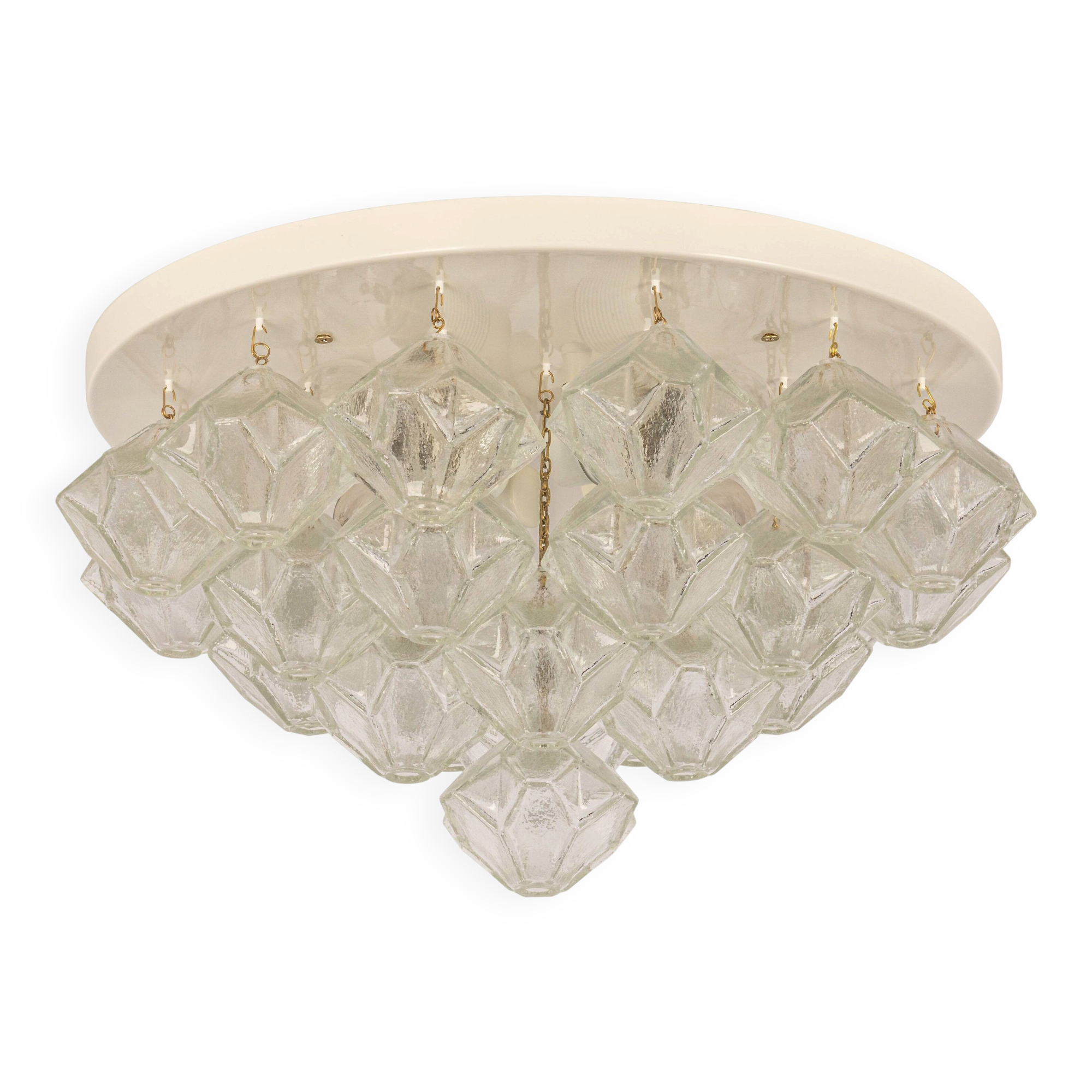 Plafonnier en verre pagode par Kalmar, Autriche, années 1960
