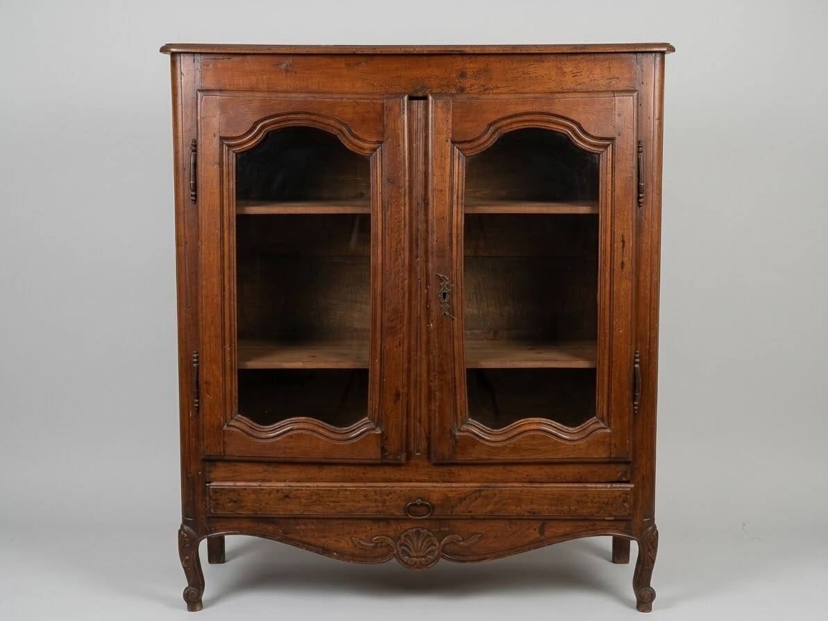 Vaisselier / Argentier Vitrine style Louis XV - meuble ancien bois massif