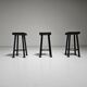 Ensemble de 3 tabourets brutalistes, Belgique, 1970