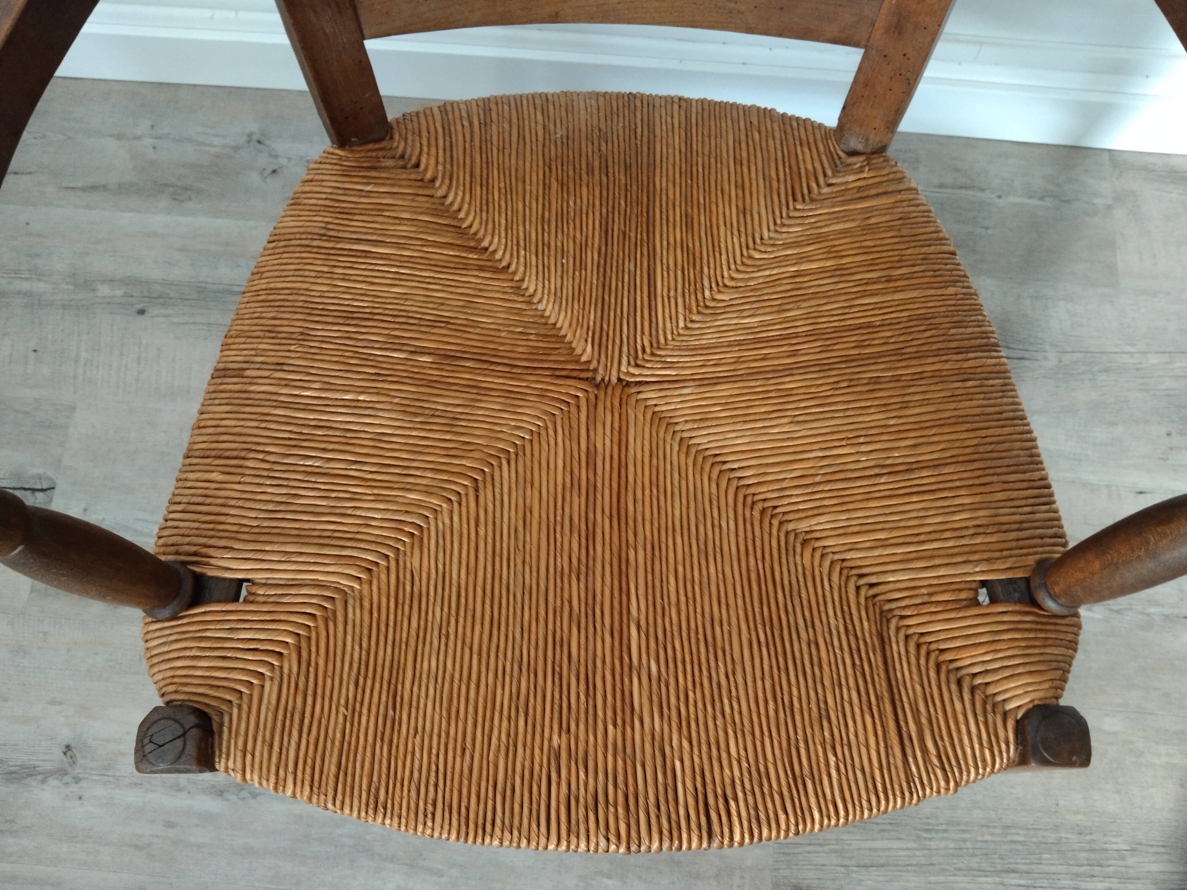 Straw armchair folk art.