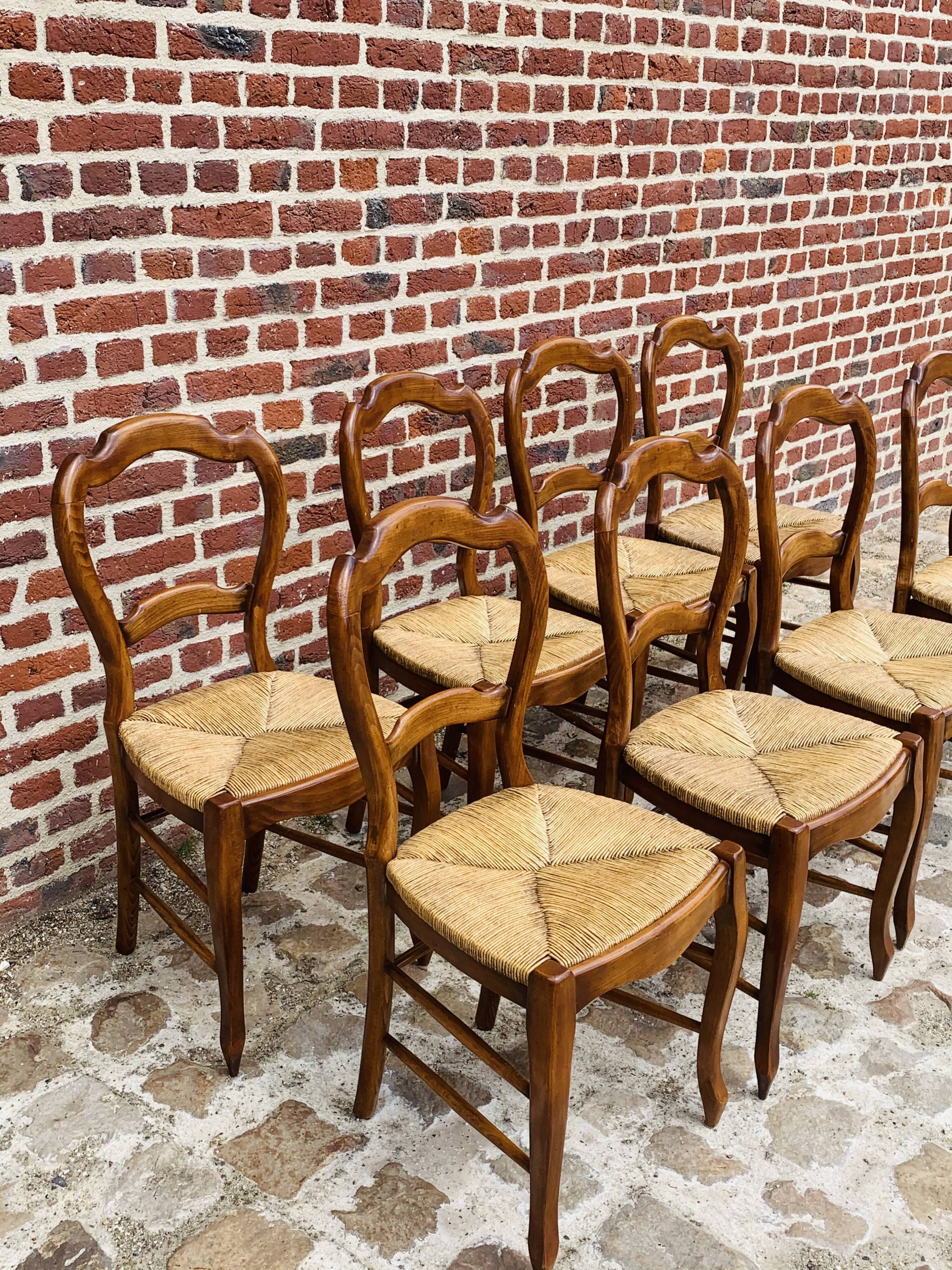 Suite of 8 chairs in cherry Louis Philippe