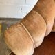 Canapé vintage rose poudré/place simple/fauteuil à franges