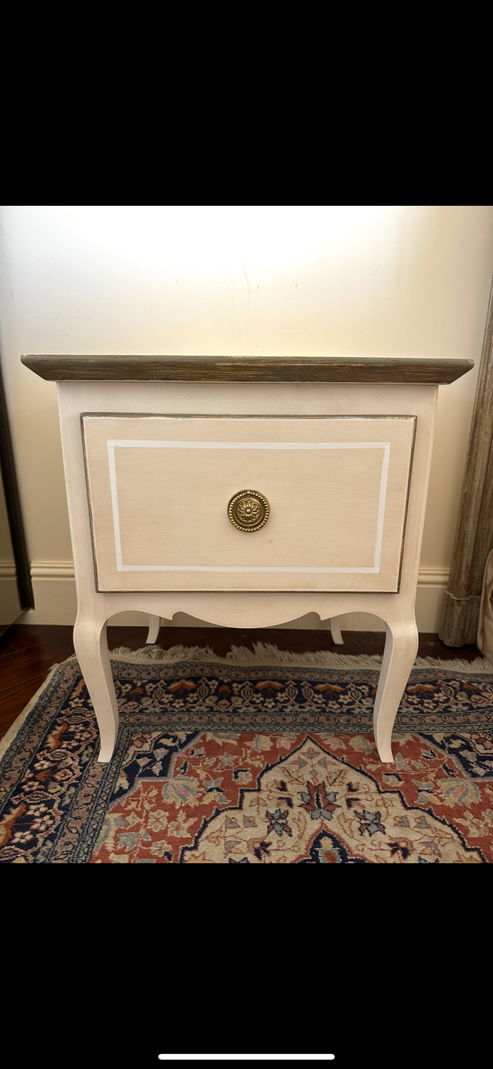 Solid wood bedside table