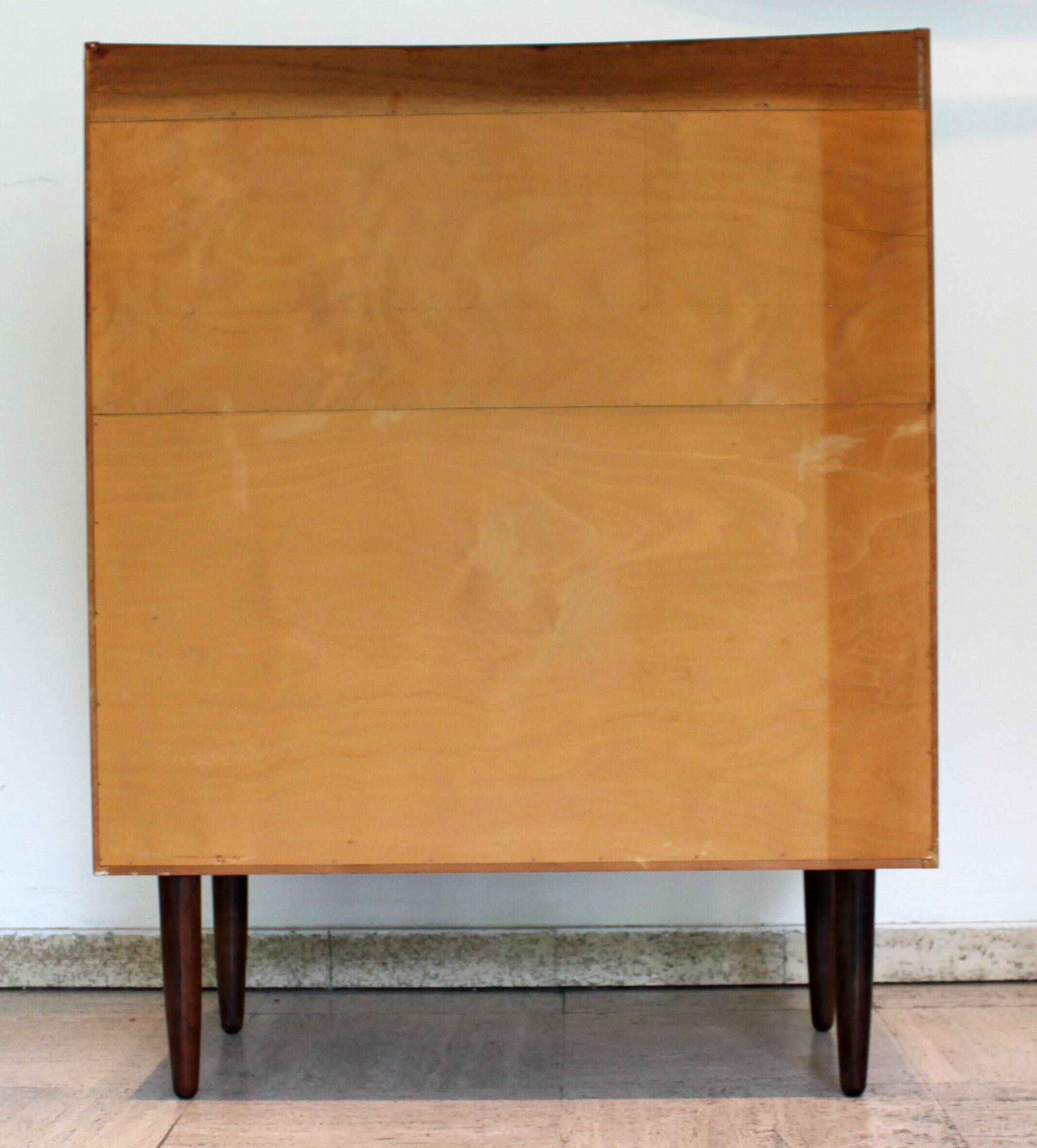 Scandinavian mahogany secretary, Norway, 1960.