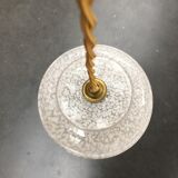 Pair of white clichy glass pendant lamps