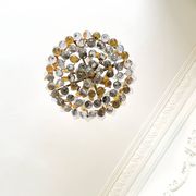 Vintage Murano glass chandelier, solid brass, Spain 1960s.