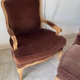 Set of 2 armchairs and 1 footstool