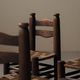 Set of 4 modernist chairs in beech and woven cord, France, circa 1940.