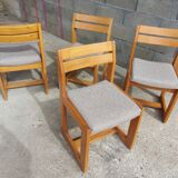 Ensemble 4 chaises, forme scandinave, année 1983