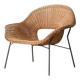 Sculptural lounge chair in rattan and metal, 1960s