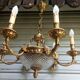 Exceptional bronze chandelier with 6 lights in Louis XIII style, in working condition - 7.5 kg