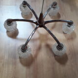 Scandinavian teak chandelier and chrome 1960